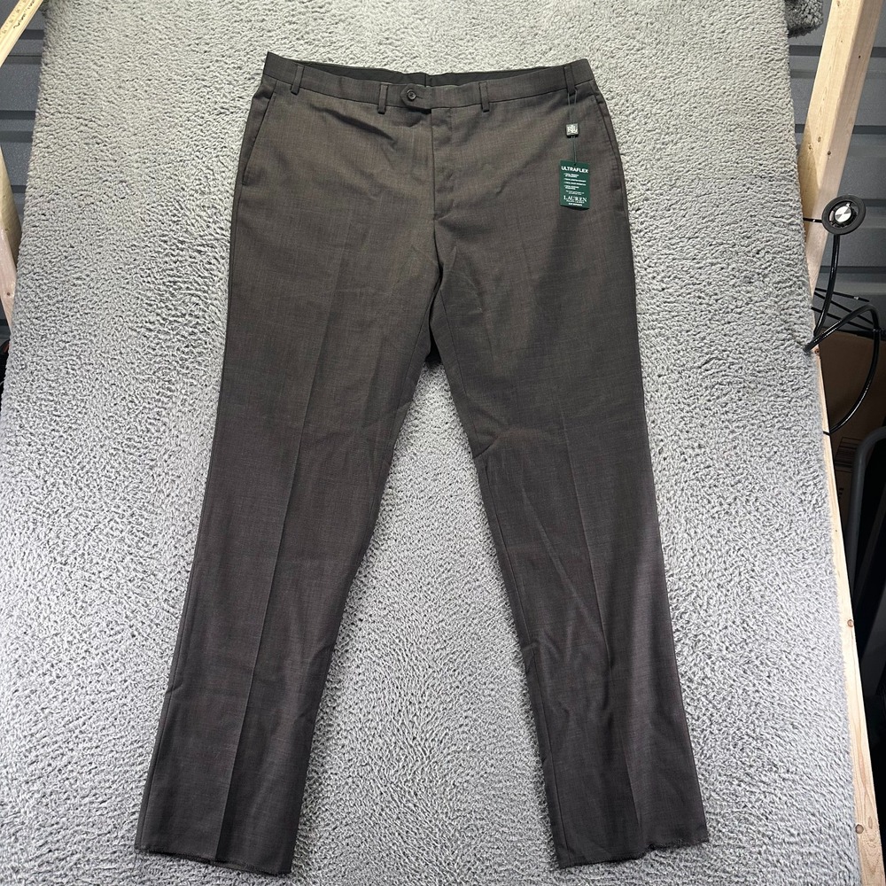 Lauren Ralph Lauren Ultraflex Pant Men's 48 Brown‎ Wool Dress Formal Business